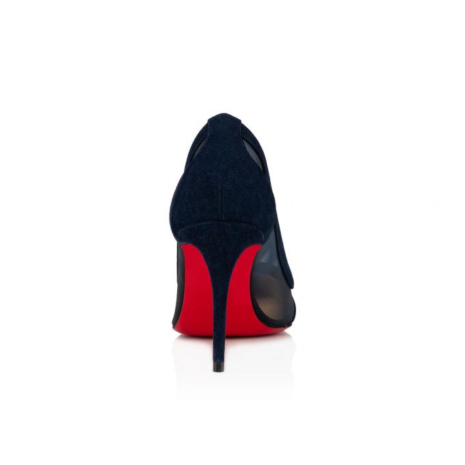 Pantofi Cu Toc Christian Louboutin Galativi 85 Version Marine Veau Velours Pumps Dama Bleumarin | RO12839