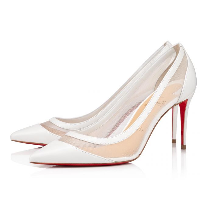 Pantofi Cu Toc Christian Louboutin Galativi 85 85 Version Clasici Fabric Pumps Dama Albi | RO23820