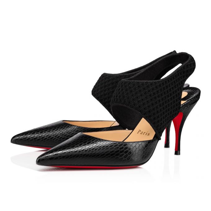 Pantofi Cu Toc Christian Louboutin Georgette Pump 80 Calf Pumps Dama Negrii | RO13285