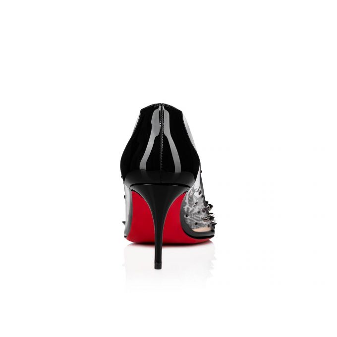 Pantofi Cu Toc Christian Louboutin Grotika 70 Pvc Pumps Dama Negrii | RO27317