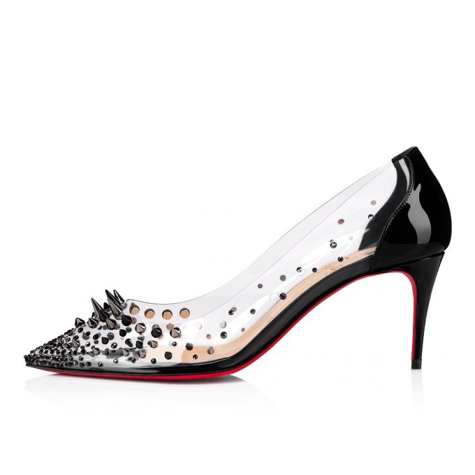 Pantofi Cu Toc Christian Louboutin Grotika 70 Pvc Pumps Dama Negrii | RO27317