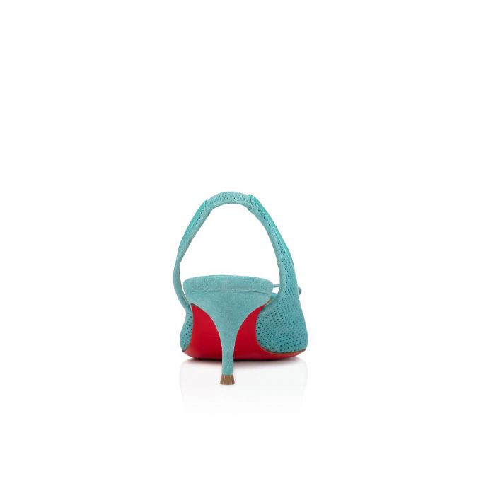 Pantofi Cu Toc Christian Louboutin Hall Sling Pump 55 Veau Velours Pumps Dama Albastri | RO23488