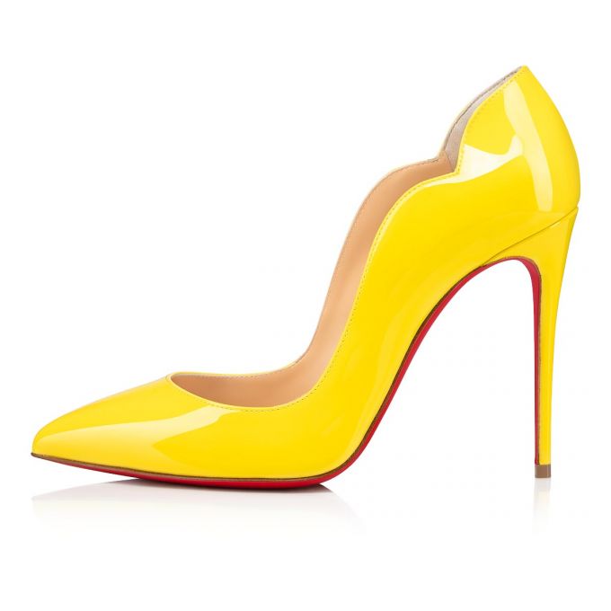 Pantofi Cu Toc Christian Louboutin Hot Chick 100 100 Citronnade Lacuita Pumps Dama Galbeni | RO28131