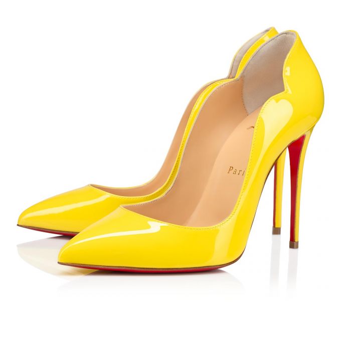 Pantofi Cu Toc Christian Louboutin Hot Chick 100 100 Citronnade Lacuita Pumps Dama Galbeni | RO28131