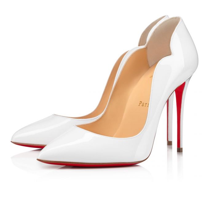 Pantofi Cu Toc Christian Louboutin Hot Chick 100 100 Lacuita Pumps Dama Albi | RO38577