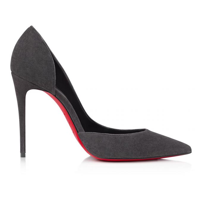 Pantofi Cu Toc Christian Louboutin Iriza 100 Veau Velours Pumps Dama Gri | RO27989