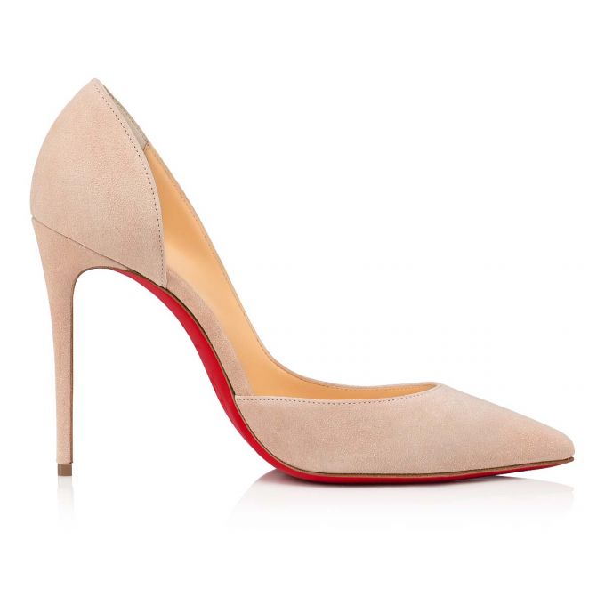 Pantofi Cu Toc Christian Louboutin Iriza 100 100 Nougat Veau Velours Pumps Dama Bej | RO58752