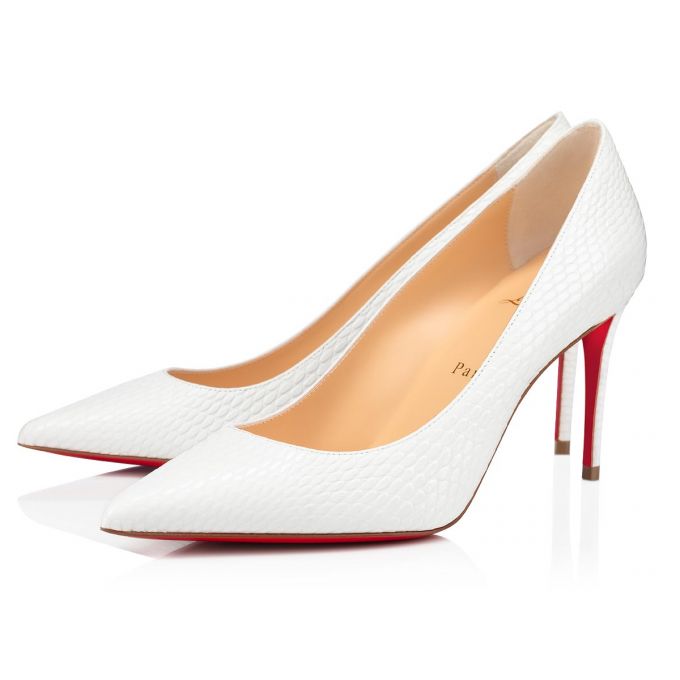 Pantofi Cu Toc Christian Louboutin Kate 85 Calf Pumps Dama Albi | RO75667