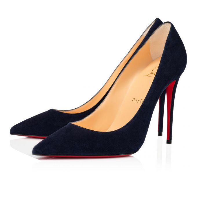 Pantofi Cu Toc Christian Louboutin Kate 100 100 Nocturne Veau Velours Pumps Dama Negrii | RO85783