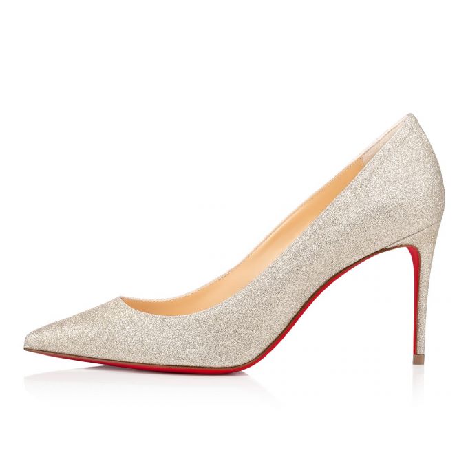 Pantofi Cu Toc Christian Louboutin Kate 85 Ivory Glitter Pumps Dama Argintii | RO98793