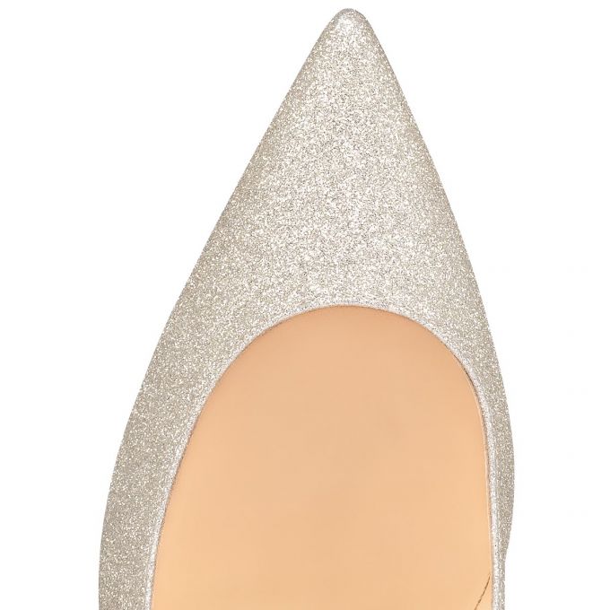 Pantofi Cu Toc Christian Louboutin Kate 85 Ivory Glitter Pumps Dama Argintii | RO98793