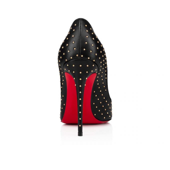 Pantofi Cu Toc Christian Louboutin Pigalle Follies Plume 100 Nappa Pumps Dama Negrii Aurii | RO25316