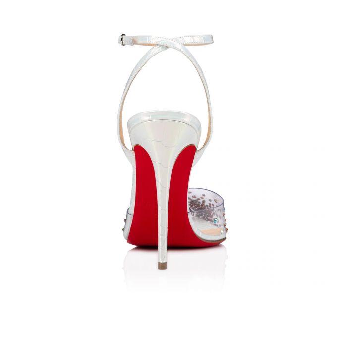 Pantofi Cu Toc Christian Louboutin Spikaqueen 100 Pvc Pumps Dama Albi | RO07492