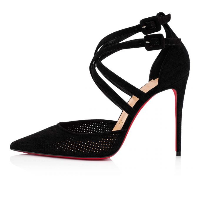 Pantofi Cu Toc Christian Louboutin Victorilla 100 Veau Velours Pumps Dama Negrii | RO09206