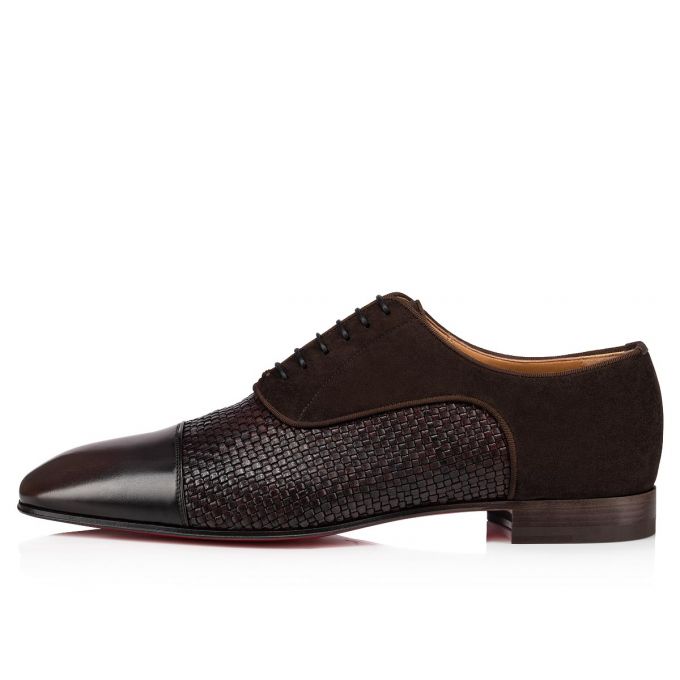 Pantofi Oxford Christian Louboutin Greggo Dark Creative Piele Oxford Barbati Maro Inchis | RO12680