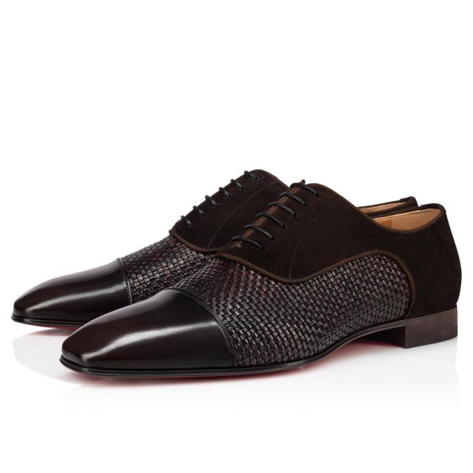 Pantofi Oxford Christian Louboutin Greggo Dark Creative Piele Oxford Barbati Maro Inchis | RO12680