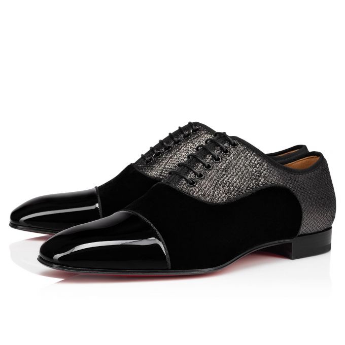 Pantofi Oxford Christian Louboutin Greggo Orlato Creative Fabric Oxford Barbati Negrii | RO43429