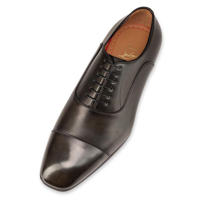 Pantofi Oxford Christian Louboutin Greggo 000 Alpino Calf Oxford Barbati Ciocolata | RO51291