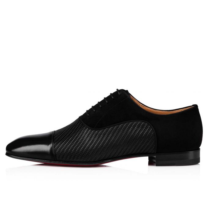 Pantofi Oxford Christian Louboutin Greggo Bumbac Oxford Barbati Negrii | RO64040