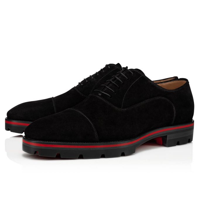 Pantofi Oxford Christian Louboutin Hubertus 000 Veau Velours Oxford Barbati Negrii | RO89575