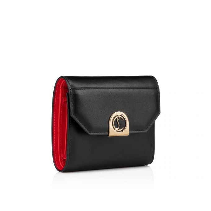 Portofel Christian Louboutin Elisa Compact Wallet Calf Empi Clasici Piele Wallets Dama Negrii Aurii | RO59115