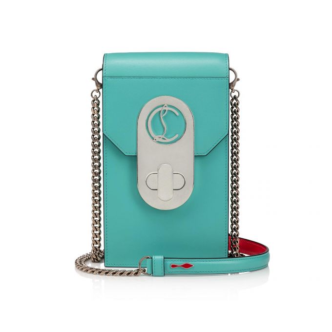 Pouches Christian Louboutin Elisa Phone Pouch Clasici Piele Pouches Dama Turcoaz Argintii | RO44157