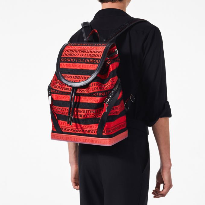 Rucsac Christian Louboutin Explorafunk Creative Fabric Backpack Barbati Negrii Rosii | RO51582