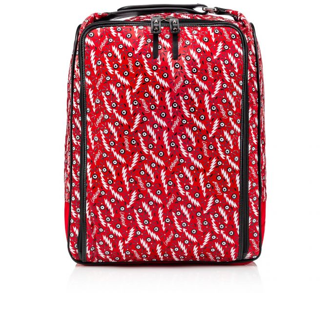 Rucsac Christian Louboutin Hop\'N Zip Creative Fabric Backpack Barbati Rosii Negrii | RO03958