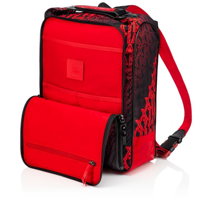 Rucsac Christian Louboutin Hop'N Zip Creative Fabric Backpack Barbati Negrii Rosii | RO05835