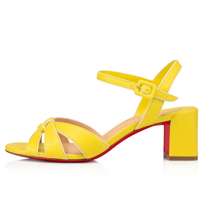 Sandale Christian Louboutin Anjalili 55 Nappa Sandals Dama Galbeni | RO09924