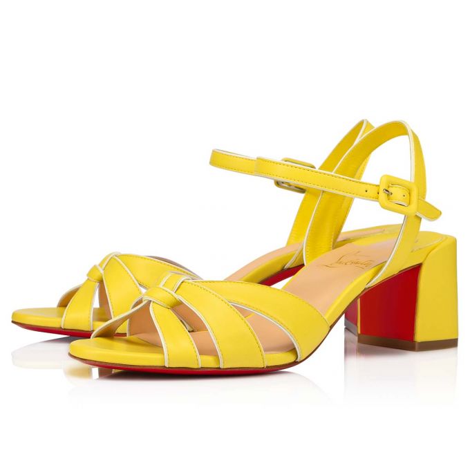 Sandale Christian Louboutin Anjalili 55 Nappa Sandals Dama Galbeni | RO09924