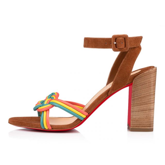 Sandale Christian Louboutin Ella 85 Nappa Sandals Dama Colorati Bej | RO55636