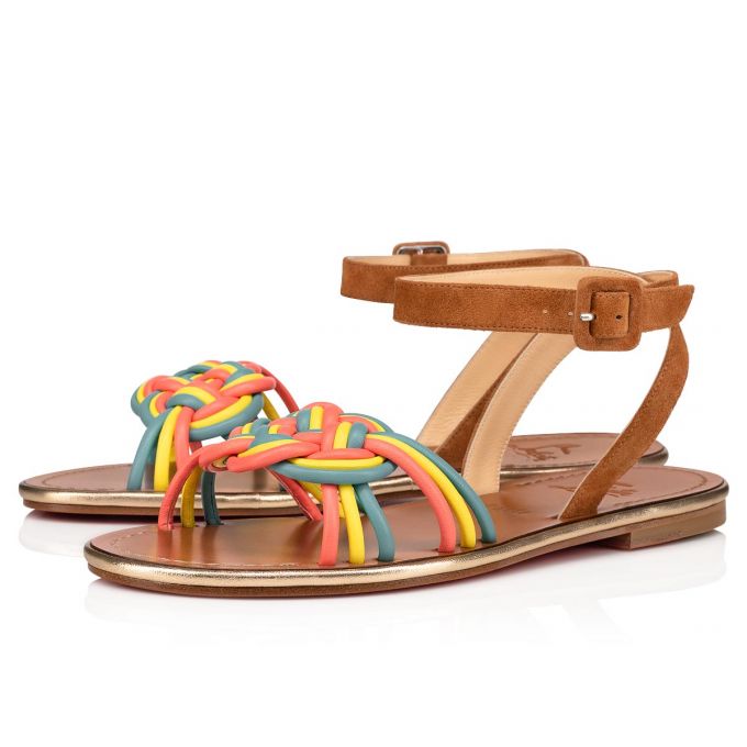 Sandale Christian Louboutin Ella Nappa Sandals Dama Colorati | RO11884