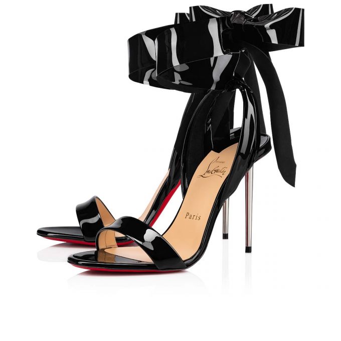 Sandale Christian Louboutin Epic Rose 100 Lacuita Sandals Dama Negrii | RO22704