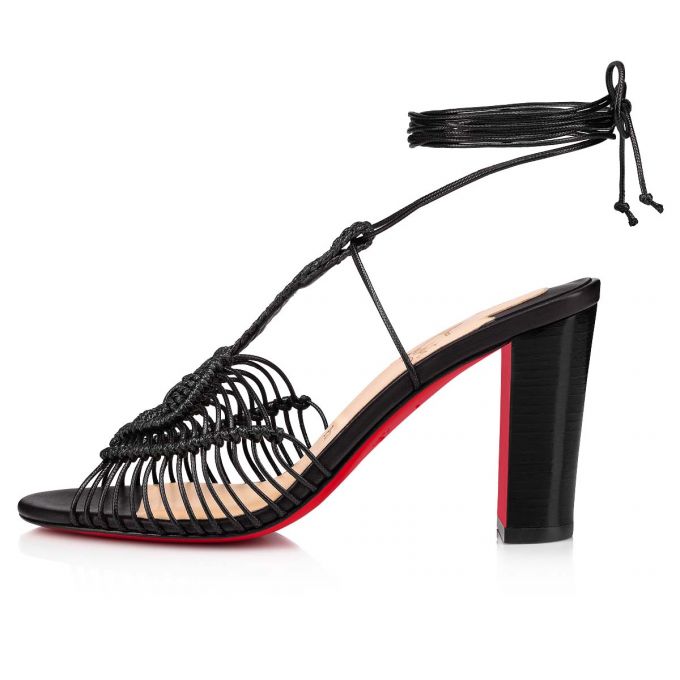 Sandale Christian Louboutin Janis In Heels 85 Lucido Calf Sandals Dama Negrii | RO55674