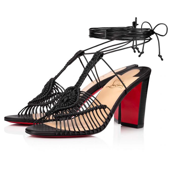 Sandale Christian Louboutin Janis In Heels 85 Lucido Calf Sandals Dama Negrii | RO55674