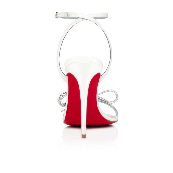 Sandale Christian Louboutin Jewel Queen 100 Crepe Satin/Fabric Sandals Dama Albi Rosii | RO04988