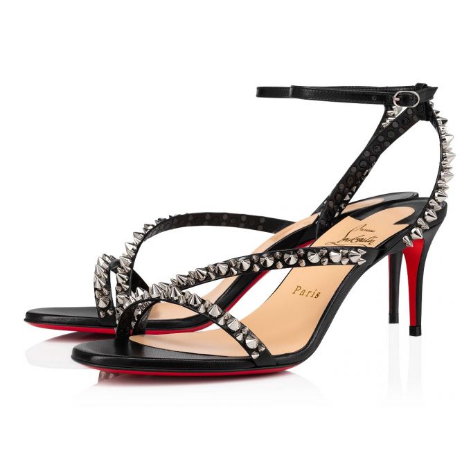 Sandale Christian Louboutin Mafaldina Spikes 70 Sandals Dama Negrii Argintii | RO33058