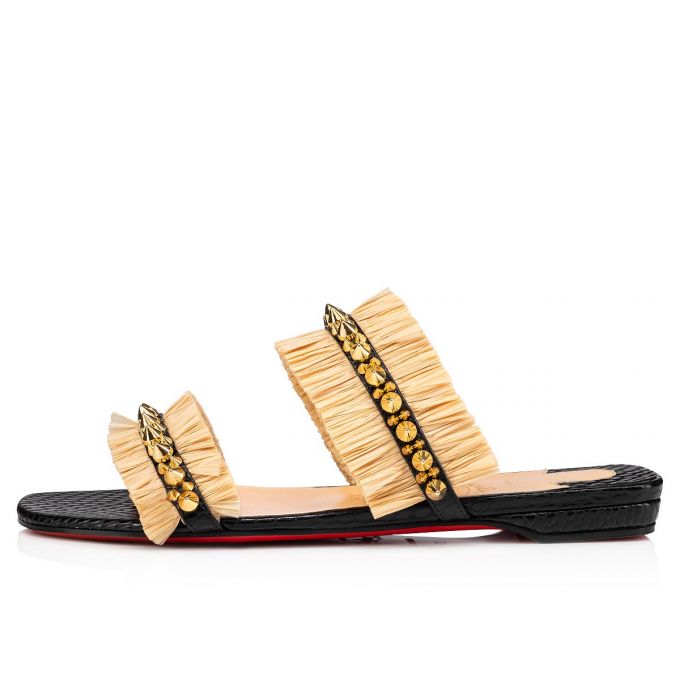 Sandale Christian Louboutin Marivodou Calf Sandals Dama Negrii Bej | RO69113