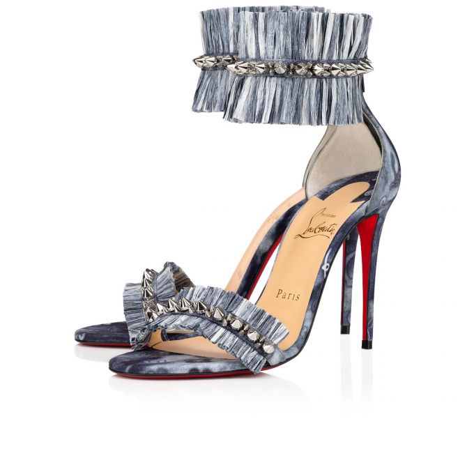 Sandale Christian Louboutin Poupedou 100 Bumbac Sandals Dama Colorati Albastri | RO64031