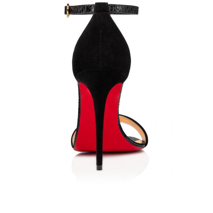 Sandale Christian Louboutin Stanisandal 100 Veau Velours Sandals Dama Negrii | RO47911