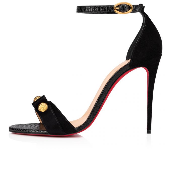 Sandale Christian Louboutin Stanisandal 100 Veau Velours Sandals Dama Negrii | RO47911