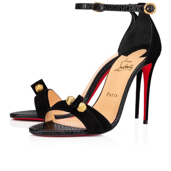 Sandale Christian Louboutin Stanisandal 100 Veau Velours Sandals Dama Negrii | RO47911