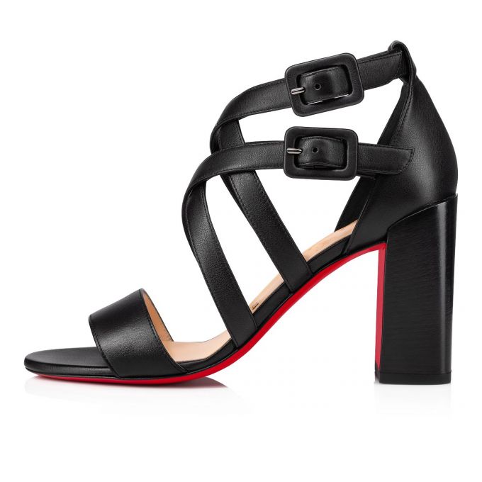 T Strap Christian Louboutin Zefira 85 Calf T Curea Dama Negrii | RO24683