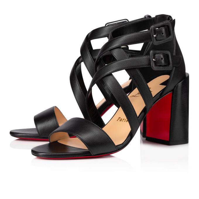 T Strap Christian Louboutin Zefira 85 Calf T Curea Dama Negrii | RO24683