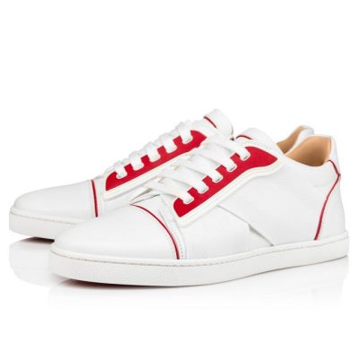 Adidași Christian Louboutin Elastikid 000 Calf Sneakers Dama Albi Rosii | RO08191