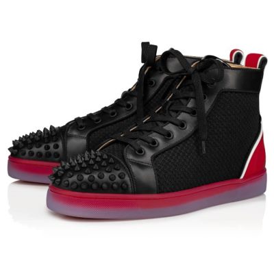 Adidași Christian Louboutin Fun Lou Spikes 000 Version Mesh Sneakers Barbati Negrii Rosii | RO69011