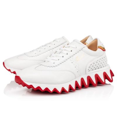 Adidași Christian Louboutin Loubishark Version Calf Sneakers Barbati Albi | RO55612