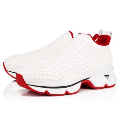 Adidași Christian Louboutin Spike-sock 000 Mat Neopren Sneakers Barbati Albi Rosii | RO39548