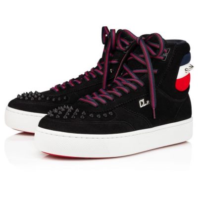 Adidași Christian Louboutin Top Rui Spikes Creative Piele Sneakers Barbati Negrii | RO37268